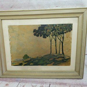 Tree On Hill Painting